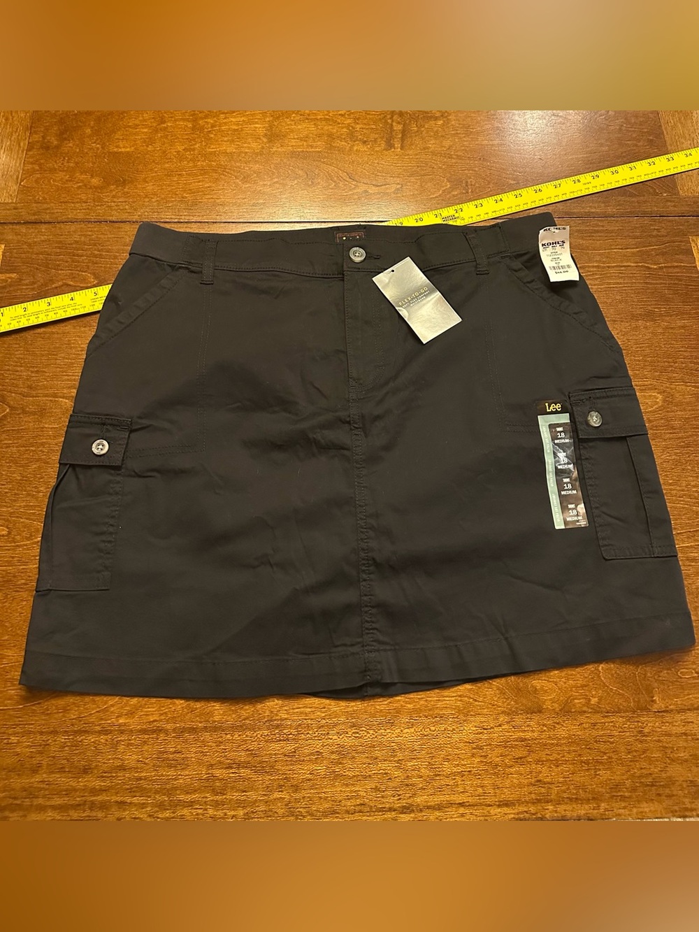 Lee Black Mini Cargo Skirt with Front Pockets